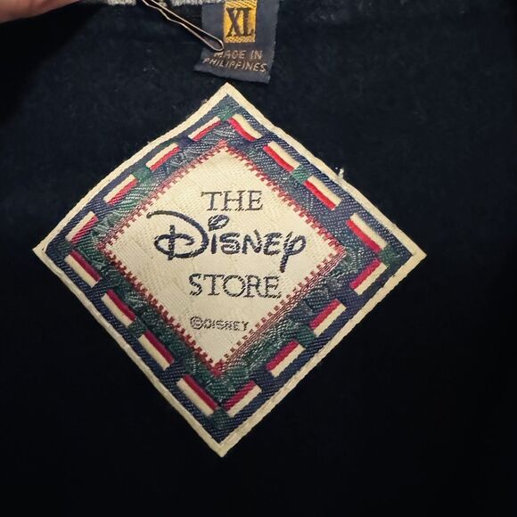 Vintage Disney Store Mickey Mouse Varsity Jacket Coat XL Navy Wool Embroidered - Picture 5 of 11